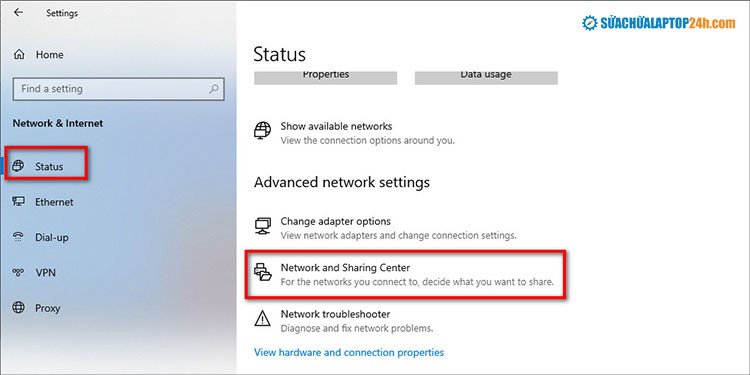 Mục quản lý mạng không dây khi laptop không tìm thấy wifi