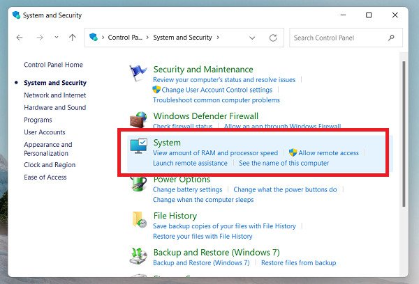 Mục System để xem thông tin chi tiết tên máy và cấu hình laptop