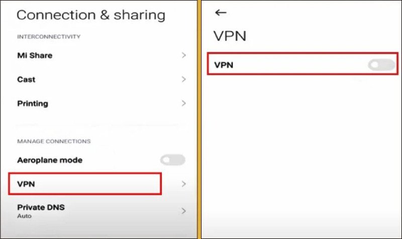 Ngắt kết nối VPN trên điện thoại Xiaomi một cách đơn giản