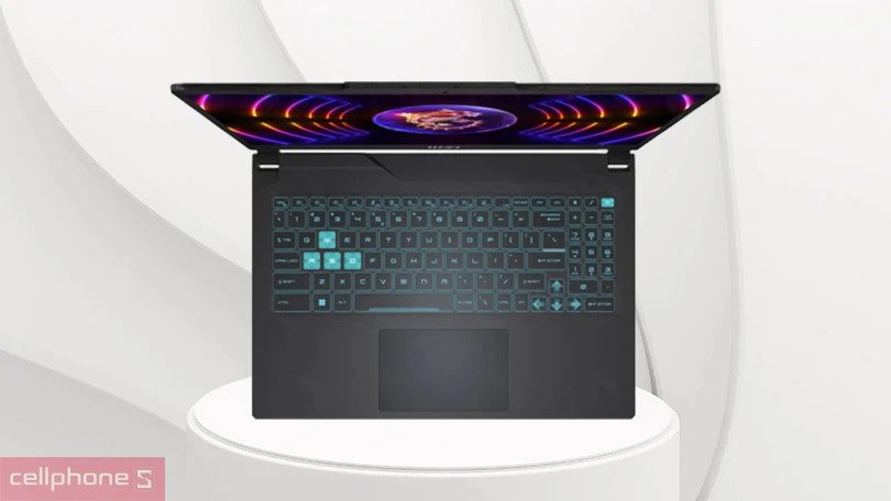 Ngoại hình mạnh mẽ của Laptop MSI Cyborg 15 A12UCX-281VN với tông màu đen sang trọng và các chi tiết hiện đại