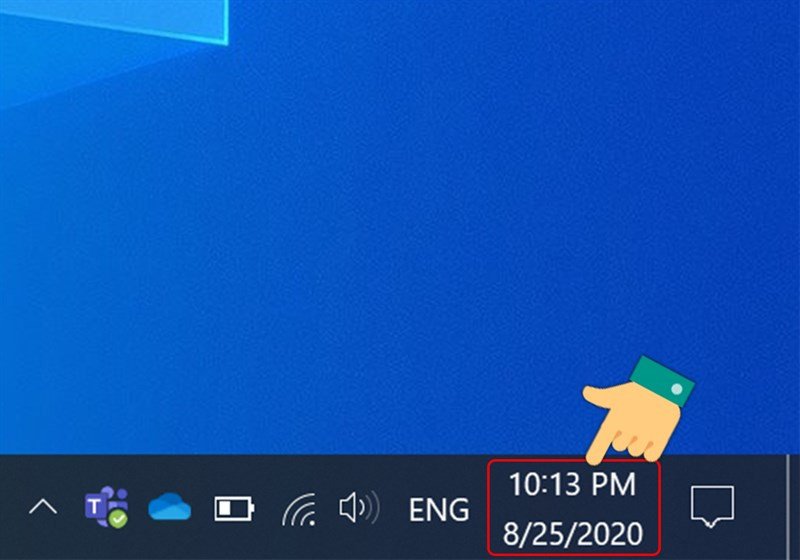 Người dùng click chuột phải vào đồng hồ để điều chỉnh ngày giờ trên laptop