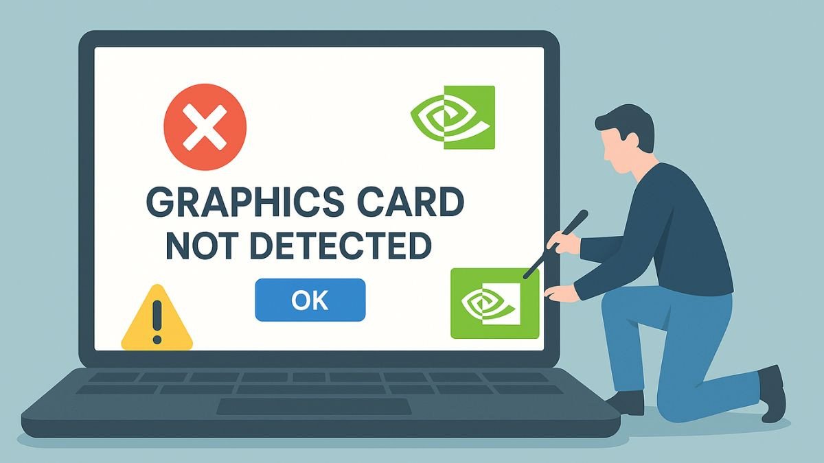 Người dùng đang khắc phục lỗi không nhận card màn hình NVIDIA laptop trên máy tính