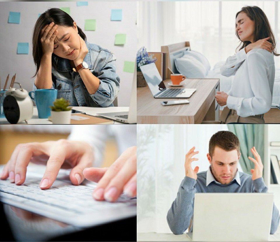 Người dùng đau lưng mỏi cổ do ngồi laptop sai tư thế