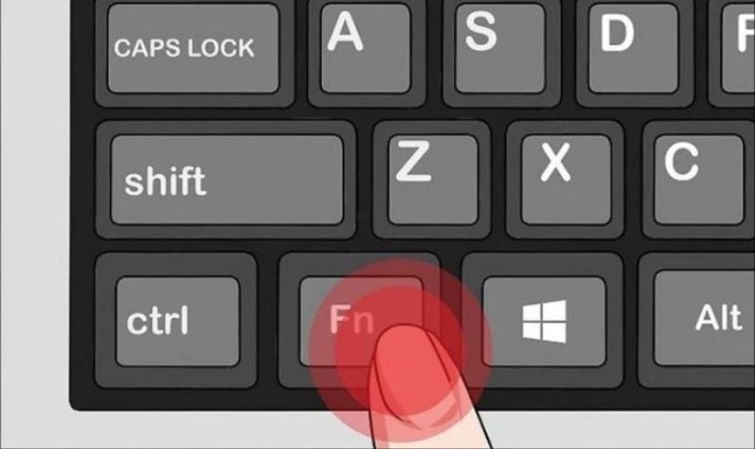 Người dùng thao tác đổi màu đèn bàn phím Acer Aspire 7 bằng tổ hợp phím tắt FN và phím chức năng