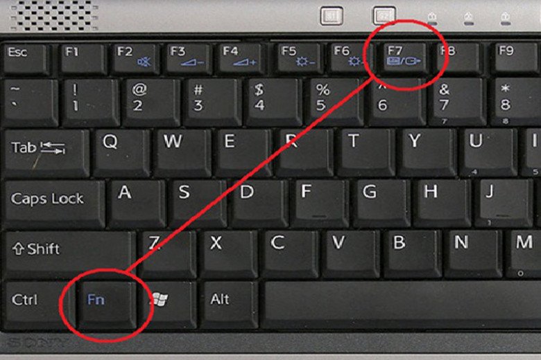 Người dùng thao tác tổ hợp phím khóa bàn phím laptop trên một chiếc máy tính xách tay
