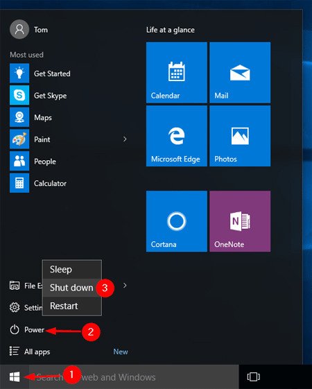 Người dùng thực hiện các bước để khởi động lại máy tính Windows