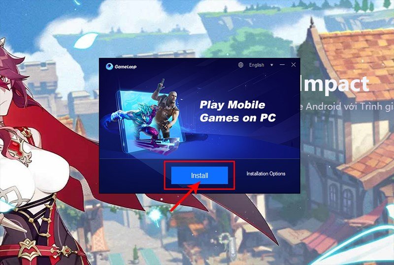 Nhấn Install để cài đặt GameLoop vào máy tính