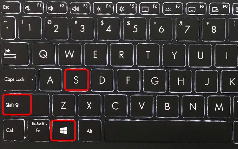Nhấn tổ hợp phím Windows + Shift + S để chụp một phần màn hình laptop
