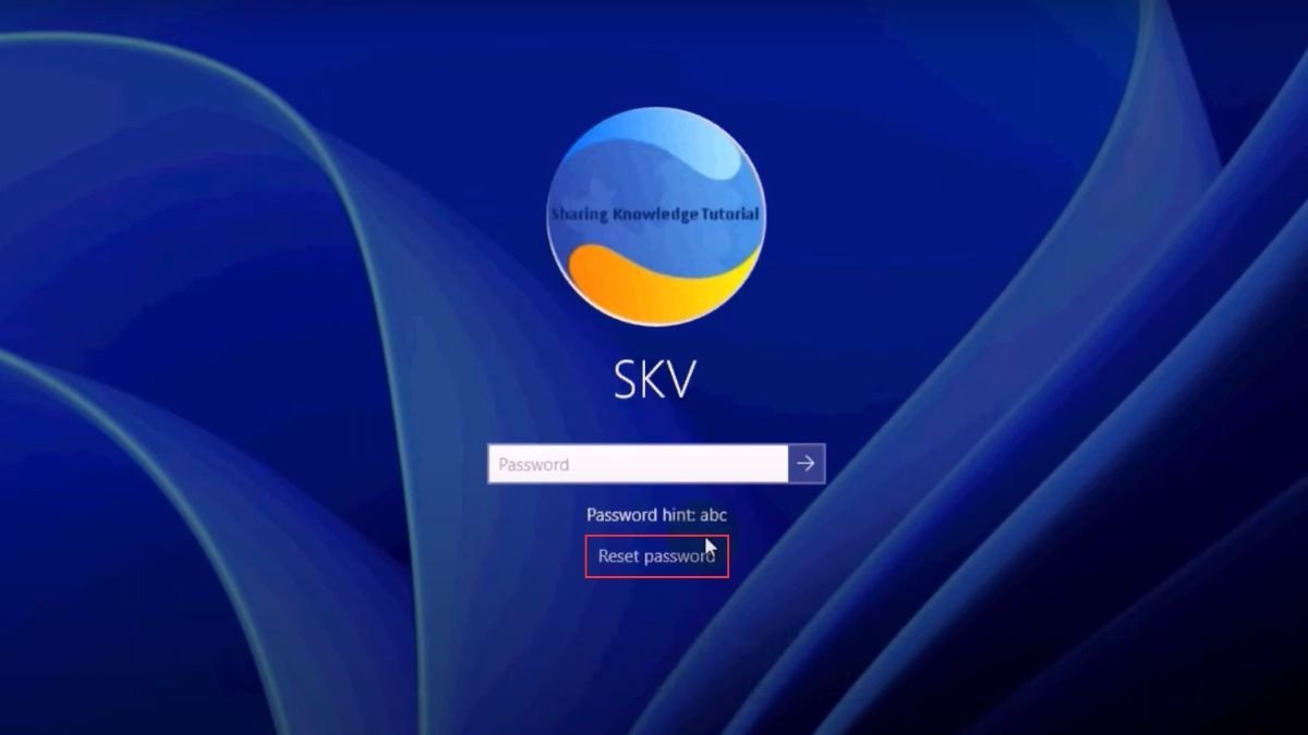 Nhấn vào tùy chọn Đặt lại mật khẩu hay Reset password.