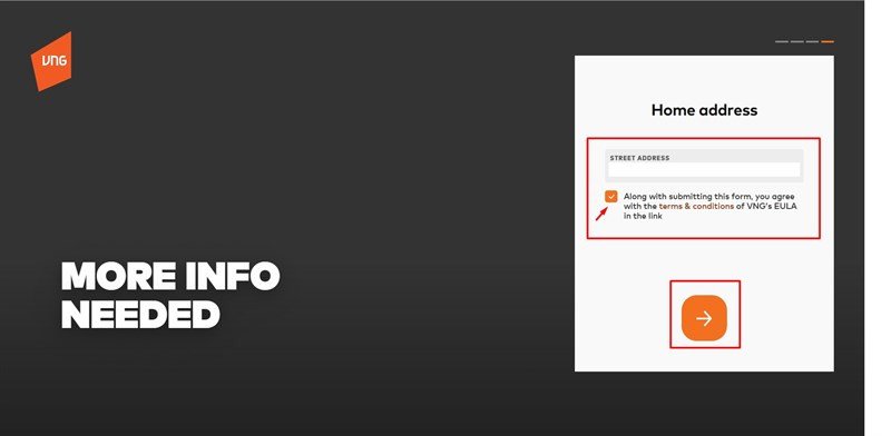 Nhập địa chỉ cư trú để xác minh tài khoản chơi LoL trên laptop