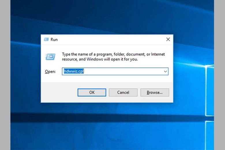 Nhập lệnh hdwwiz.cpl để mở Device Manager