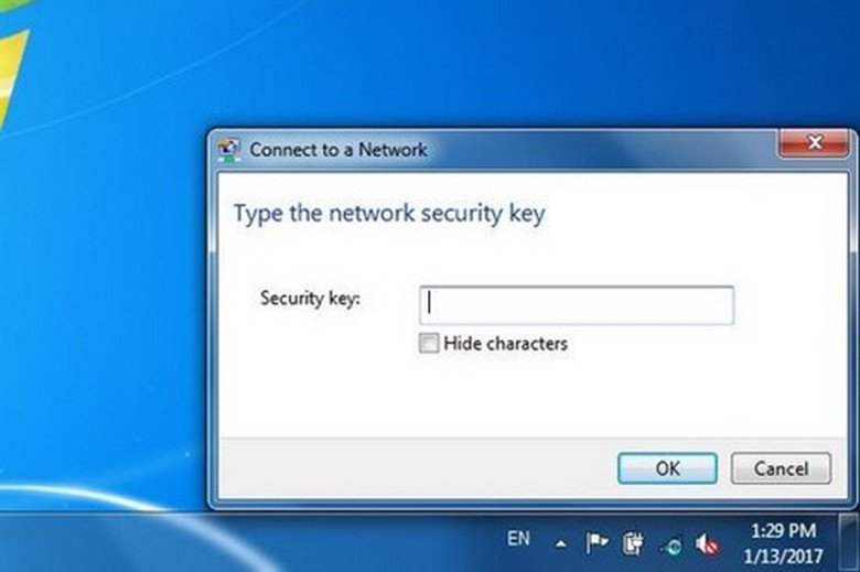 Nhập mật khẩu mạng khi bật WiFi trên laptop Asus Windows 7