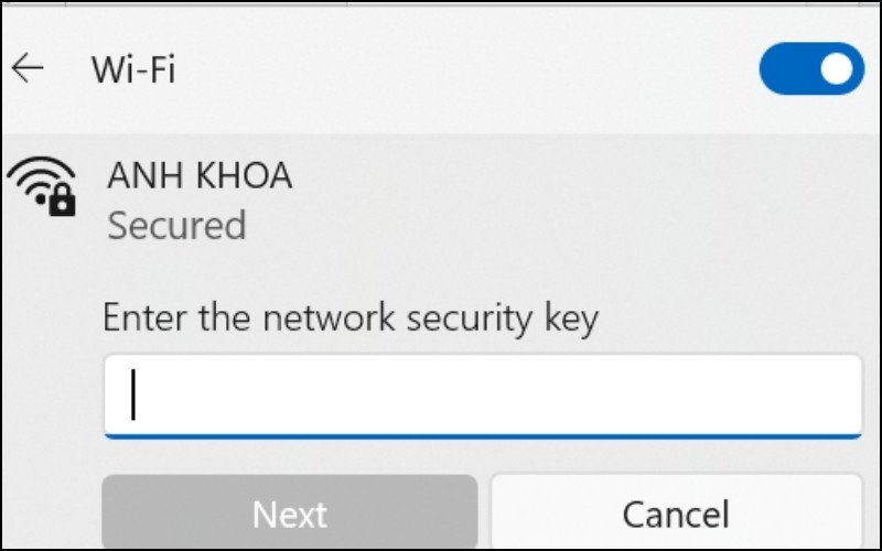 Nhập mật khẩu wifi để kết nối từ iPhone sang laptop