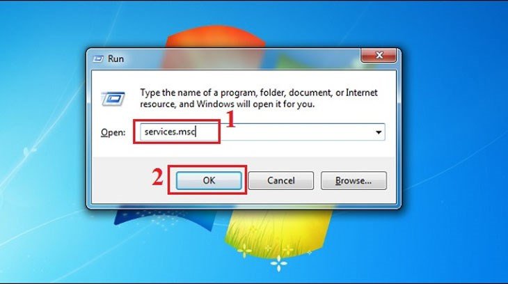 Nhập services.msc để mở cửa sổ dịch vụ