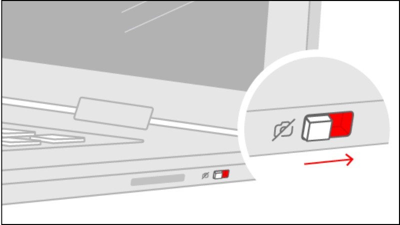 Nút bấm chuyên dụng để bật camera trên cạnh laptop Dell