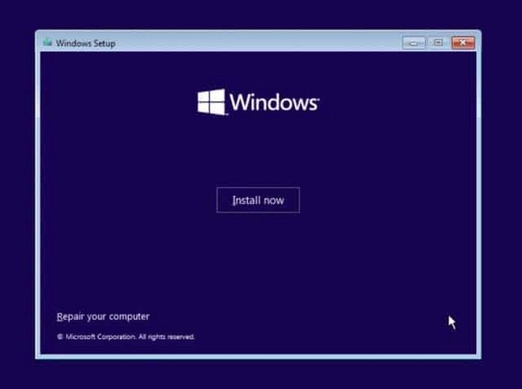 Nút Install Now trên màn hình thiết lập cài Win 11