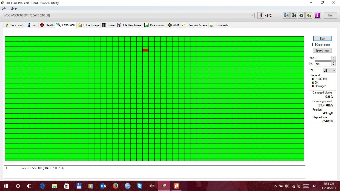 Ổ cứng bị bad sector gây lỗi laptop restart liên tục