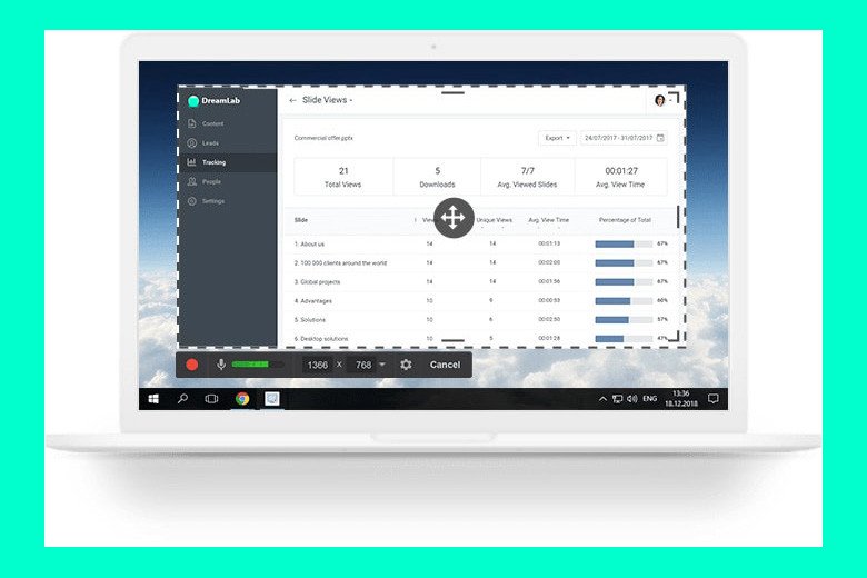 Phần mềm Free Cam giúp ghi màn hình Win 7 miễn phí