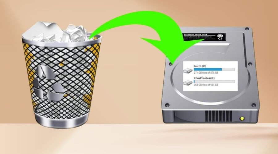 Phần mềm khôi phục dữ liệu đang hoạt động trên màn hình