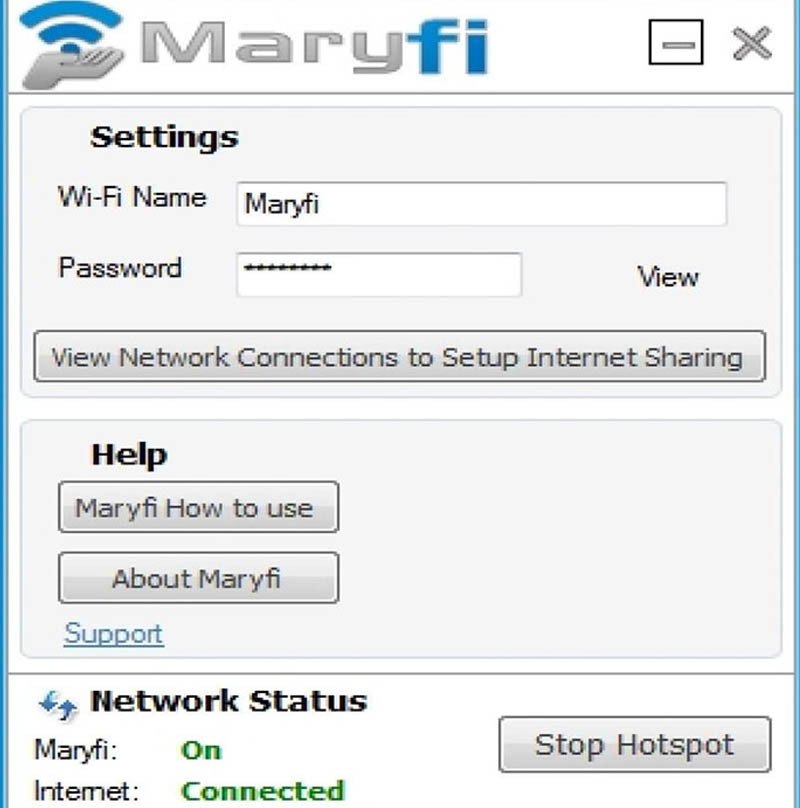 Phần mềm phát wifi cho laptop Maryfi