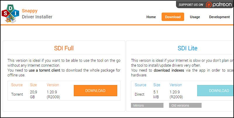 Phần mềm Snappy Driver Installer hỗ trợ cài đặt bluetooth