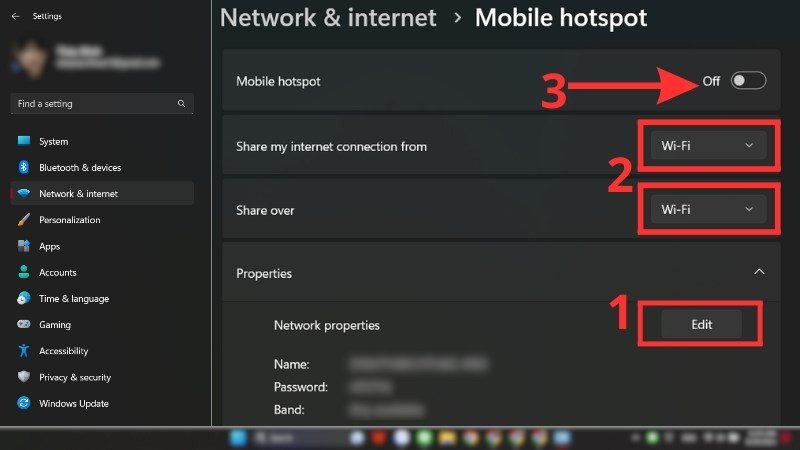 Phát Wi-Fi từ laptop Windows thông qua Mobile Hotspot
