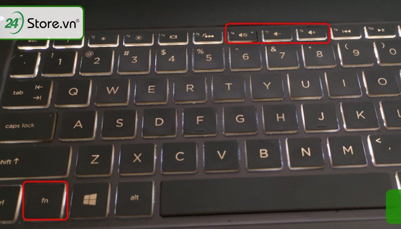 Phím chức năng điều chỉnh âm lượng trên bàn phím laptop Windows 11