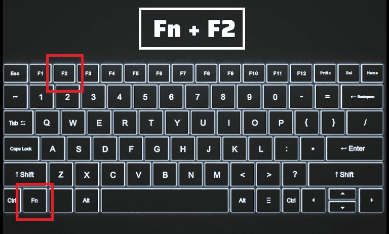 Phím chức năng Fn và phím F2 hoặc PrtSc trên bàn phím laptop Dell dùng để bật/tắt kết nối wifi