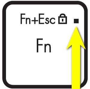 Phím Fn có đèn LED trên laptop Asus, chỉ báo trạng thái kích hoạt phím chức năng.