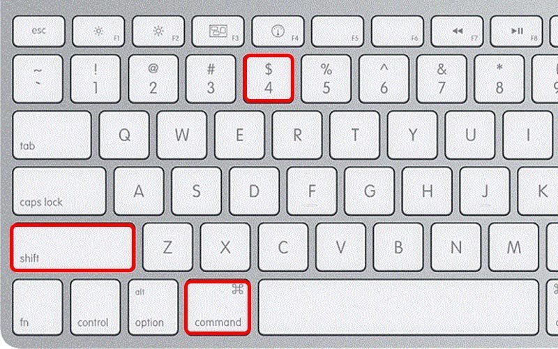 Phím tắt Command Shift 4 để chụp vùng chọn trên MacBook