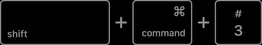 Phím tắt Shift + Command + 3 để chụp toàn bộ màn hình MacBook