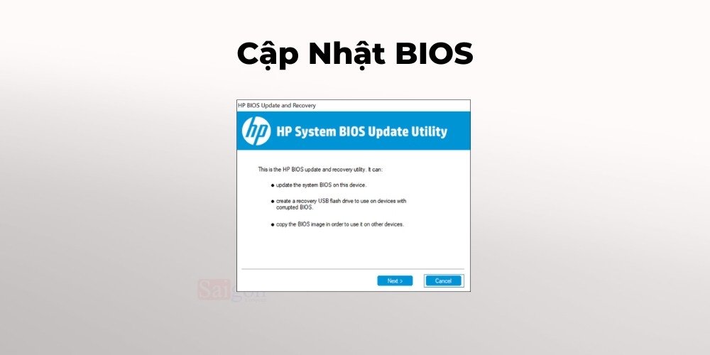 Quá trình cập nhật phần mềm BIOS trên laptop HP