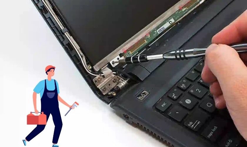 Quá trình hàn và gia cố bản lề laptop đã bị nứt