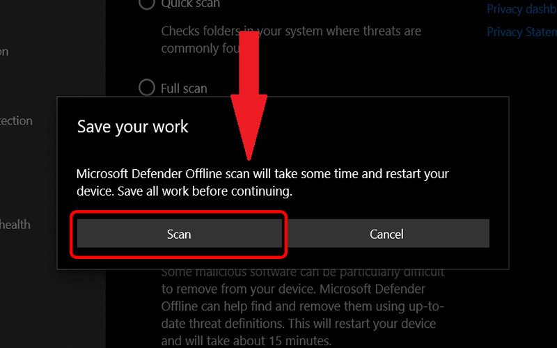 Quá trình quét và xoá virus trên laptop đang diễn ra