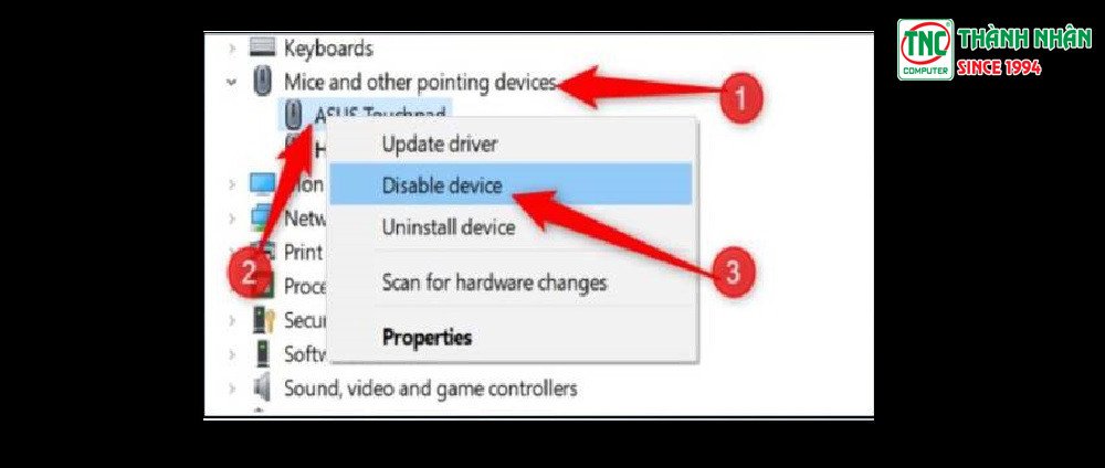 Quản lý Driver Touchpad trong Device Manager