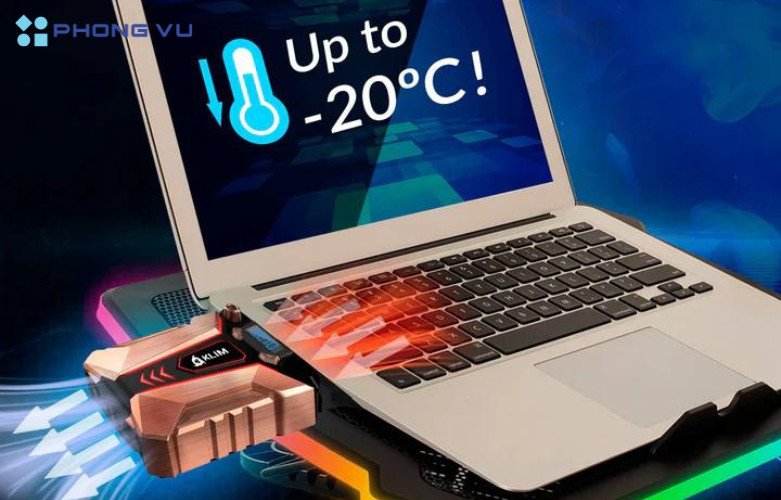 Quạt tản nhiệt laptop chân không gắn vào khe thoát khí, chuyên dụng cho laptop 15.6 inch gaming