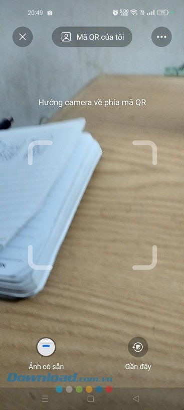 Quét mã QR bằng điện thoại để đăng nhập Zalo PC