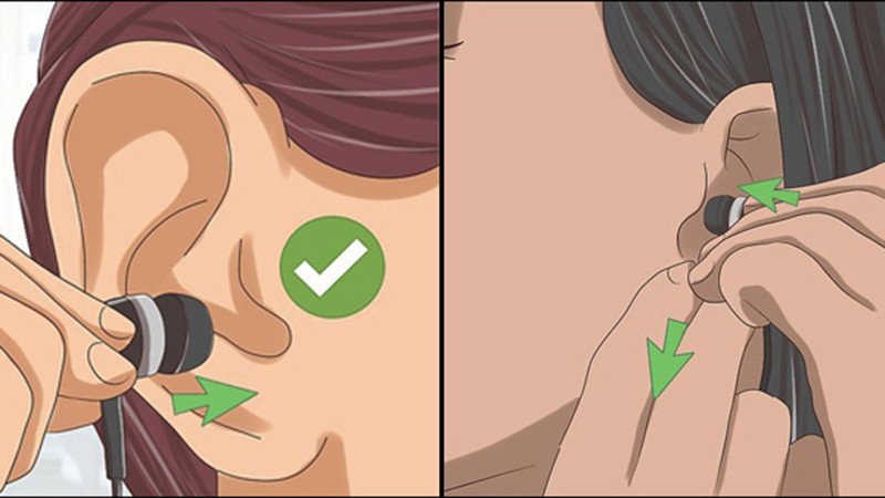 Quy trình nhét tai nghe In-ear vào ống tai một cách nhẹ nhàng