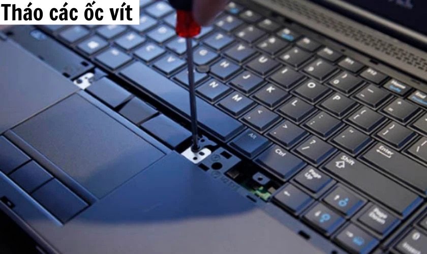 Quy trình tháo các ốc vít cố định bàn phím laptop trước khi thay