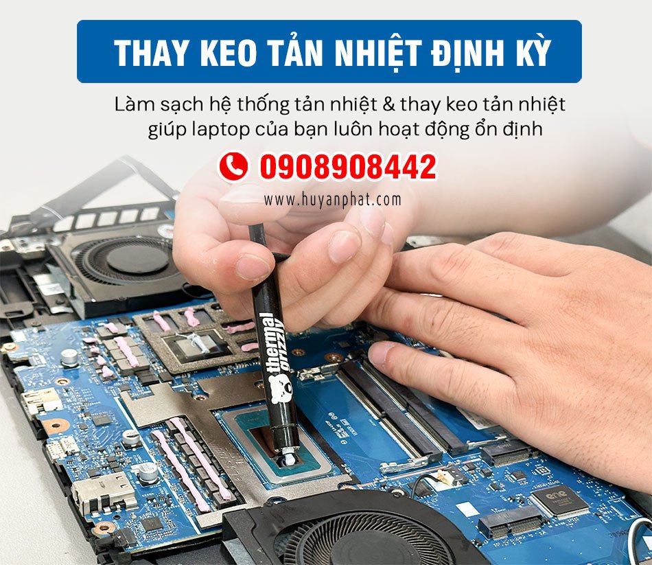 Quy trình vệ sinh và thay keo tản nhiệt cho laptop tại nhà ở Quận 12