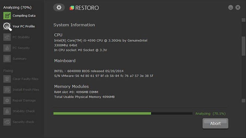 Restoro - phần mềm dọn rác laptop phục hồi hệ thống