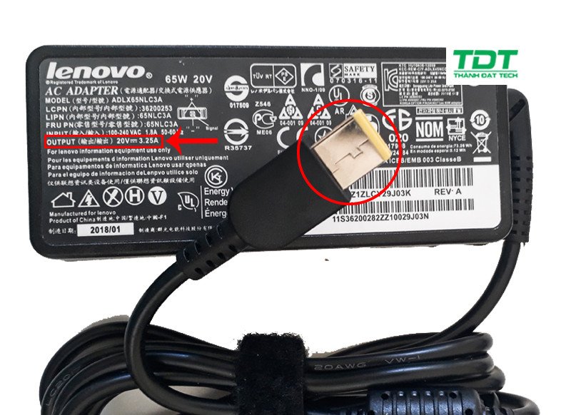 Sạc laptop Lenovo chính hãng đảm bảo điện áp sạc phù hợp
