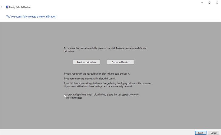 So sánh kết quả trước và sau khi cân chỉnh màu màn hình laptop trên Windows, giúp người dùng đánh giá sự khác biệt.