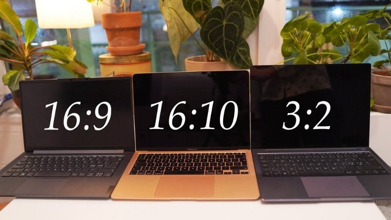 So sánh trực quan giữa tỷ lệ màn hình laptop 16:9 và 16:10, làm rõ sự khác biệt về khung hình