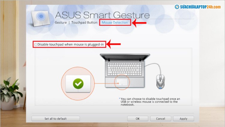 Sử dụng Asus Smart Gesture để mở khóa chuột laptop Asus bị khóa