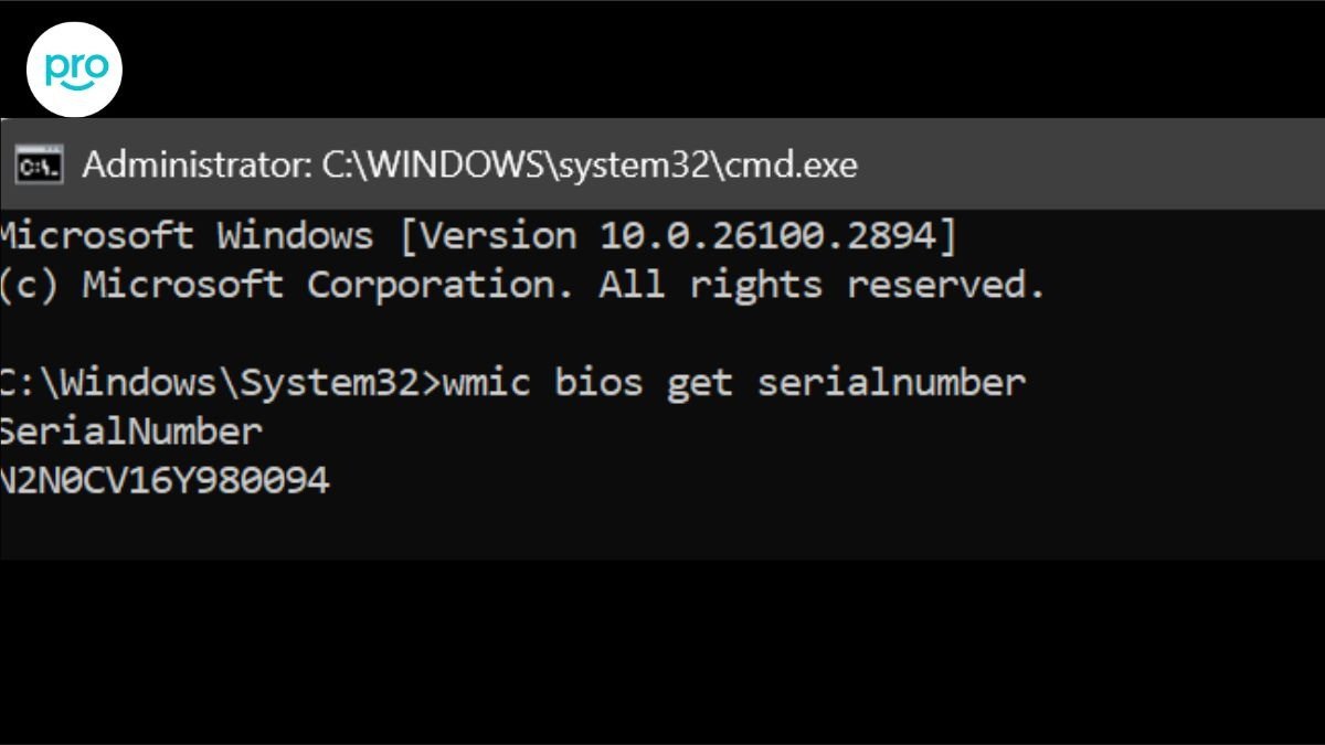 Sử dụng Command Prompt (CMD) để lấy Serial Number, một cách xem năm sản xuất của laptop phổ biến trên Windows