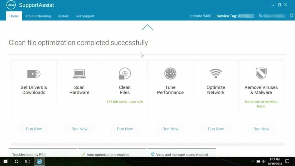 Sử dụng Dell SupportAssist để cài đặt driver cho laptop Dell