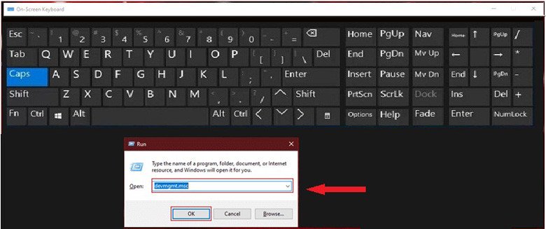 Sử dụng lệnh devmgmt.msc để sửa lỗi bàn phím laptop