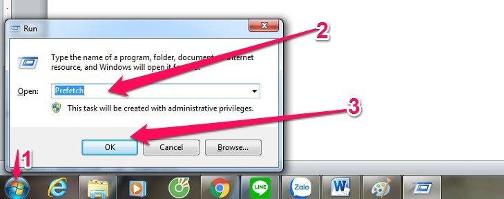 Sử dụng lệnh "Prefetch" trong Run để xóa bộ nhớ cache hệ thống.