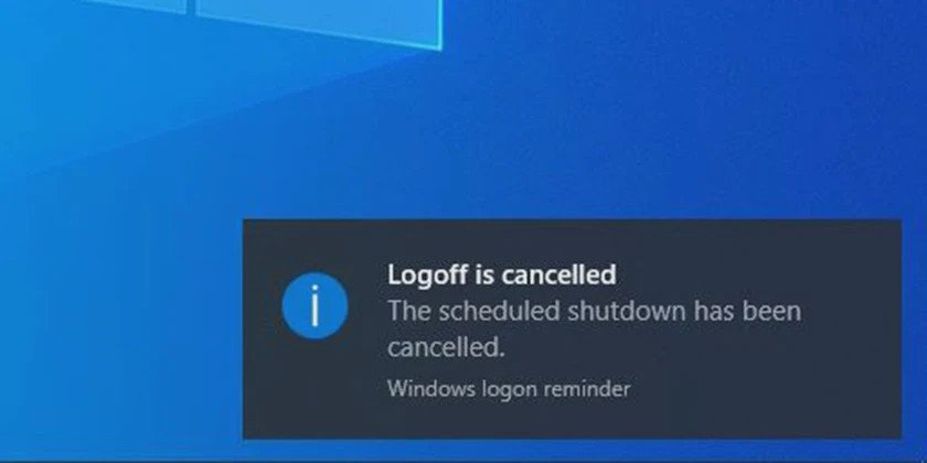 Sử dụng lệnh shutdown -a trong Run để hủy hẹn giờ tắt laptop Win 10
